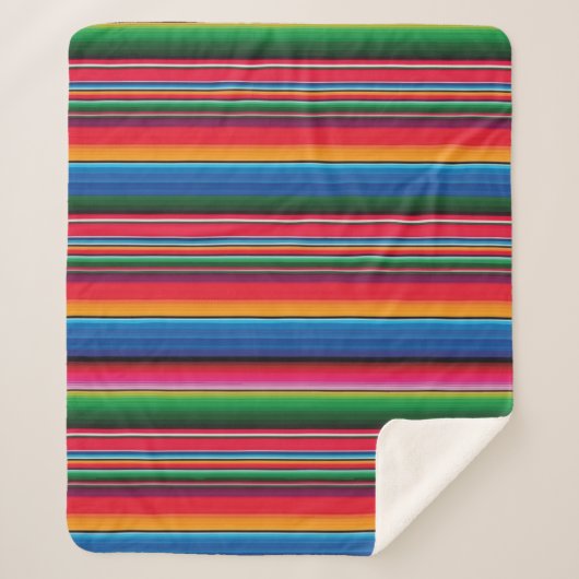 Red Serape Saltillo traditionelle mexicanische Dec Sherpadecke (Vorderseite)