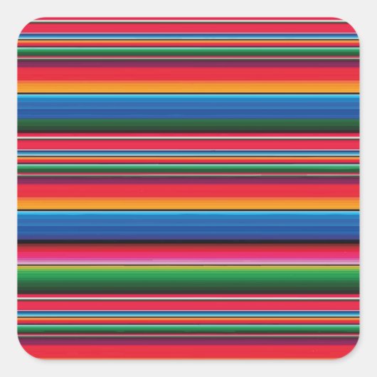 Red Serape Saltillo traditionelle mexikanische Dec Quadratischer Aufkleber (Vorderseite)