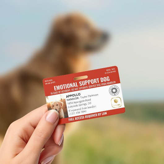 Red Service Dog 2 Logo und Foto-ID Ausweis