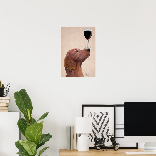 Red Setter Dog Au Vin Poster (Heimbüro)
