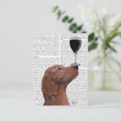 Red Setter Dog Au Vin Postkarte (Stehend Vorderseite)