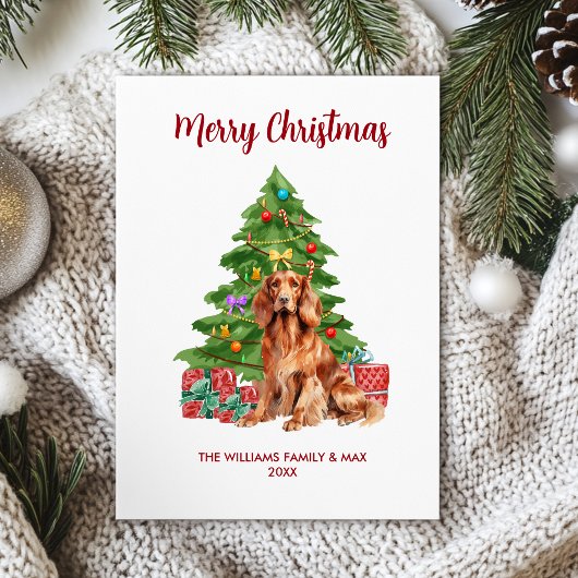 Red Setter Dog Familie Weihnachten