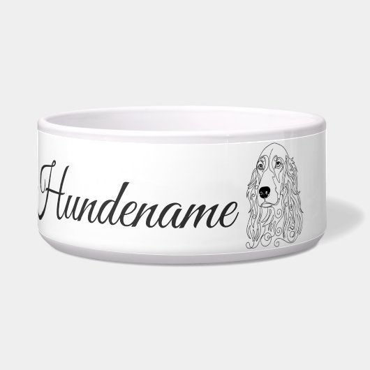 Red Setter Minimalist Line Art personalized bowl Napf (Vorderseite)