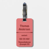 Red Shades Color Blocks Gepäckanhänger (Rückseite vertikal)