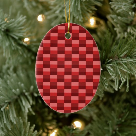 Red Shades Color Blocks Keramik Ornament (Baum)