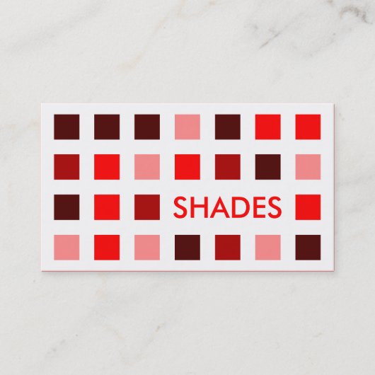 RED SHADES (Mod-Quadrate) Visitenkarte (Vorderseite)