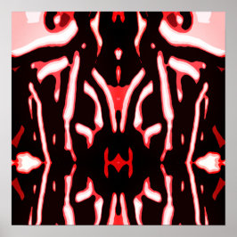 Red Shades Schwarz-weiß Abstrakt Modern Art Motif Poster