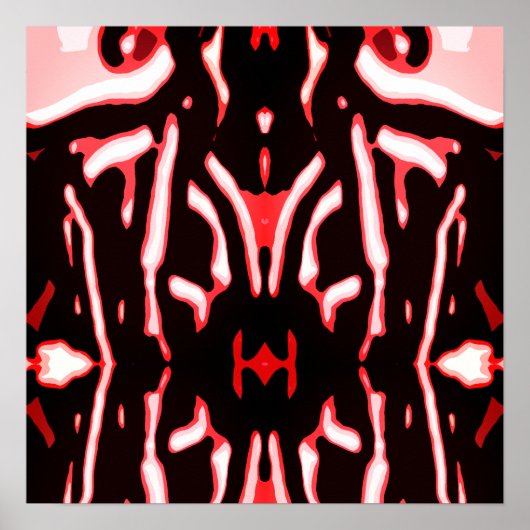 Red Shades Schwarz-weiß Abstrakt Modern Art Motif Poster (Vorne)