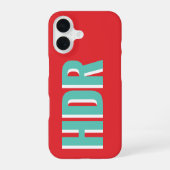 Red Shades Shadow Monogram pattern with Name retro iPhone 16 Hülle (Rückseite)