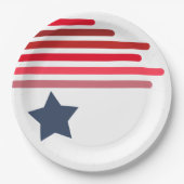 Red Shades with Blue Star - Customizable Pappteller (Vorderseite)