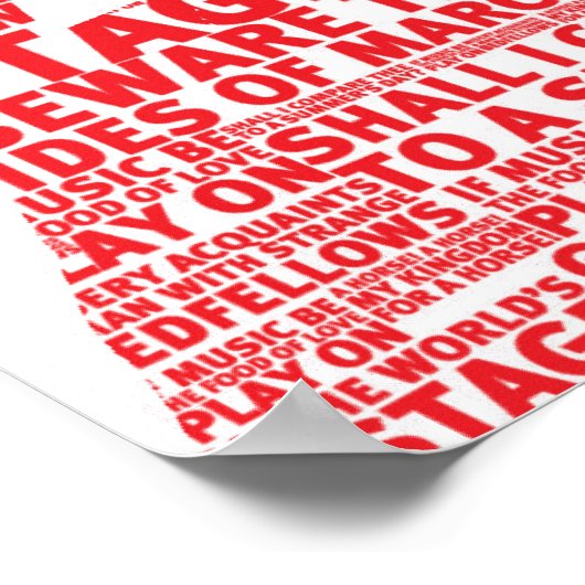 Red Shakespeare Textentwurf Poster (Ecke)