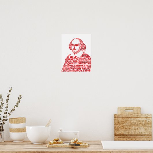 Red Shakespeare Textentwurf Poster (Küche)