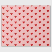 Red Shapes Heart Valentine’s Day  Geschenkpapier (Flach)