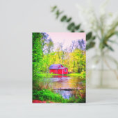RED SHED BRIGHT POSTCARD POSTKARTE (Stehend Vorderseite)