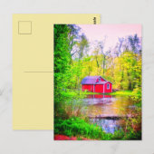 RED SHED BRIGHT POSTCARD POSTKARTE (Vorne/Hinten)