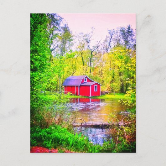 RED SHED BRIGHT POSTCARD POSTKARTE (Vorderseite)