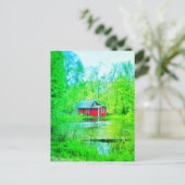 RED SHED GREEN POSTCARD POSTKARTE (Stehend Vorderseite)