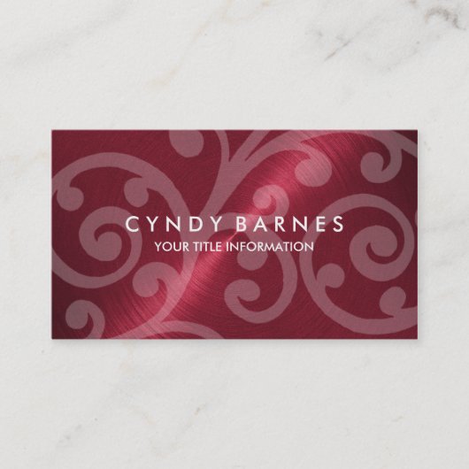 Red Sheen Business Card mit Scroll Visitenkarte (Vorderseite)