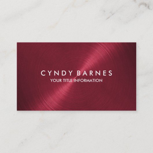 Red Sheen Business Card Visitenkarte (Vorderseite)