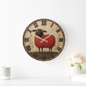 Red Sheep Große Wanduhr (Zuhause)