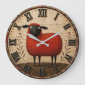Red Sheep Große Wanduhr (Vorderseite)