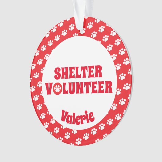 Red Shelter Volunteer Ornament (Vorderseite)