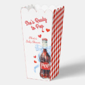 Red She's Ready to Pop Baby Shower Pop Corn Geschenkschachtel (Vorderseite)