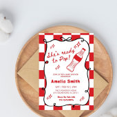 Red She's Ready to Pop cola Soda Baby shower  Einladung