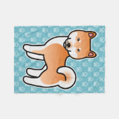 Red Shiba Inu Dog Fleecedecke (Vorderseite (Horizontal))