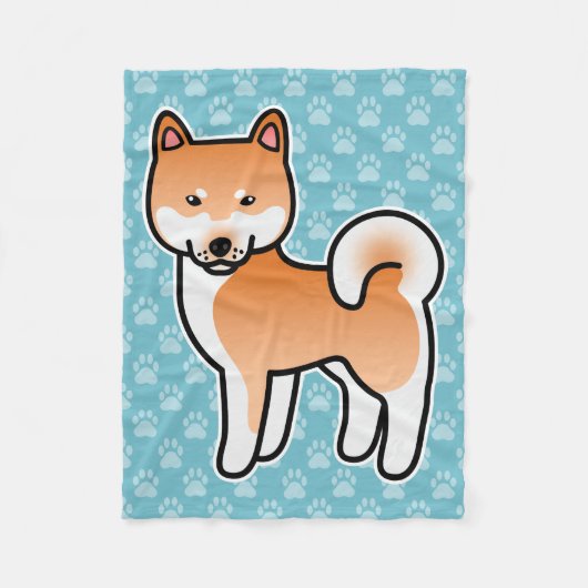 Red Shiba Inu Dog Fleecedecke (Vorderseite)