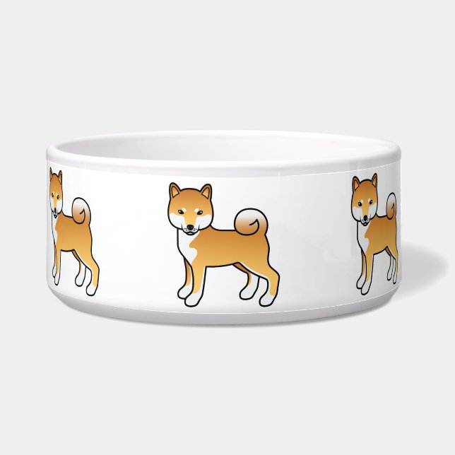 Red Shiba Inu Niedlich Cartoon Dog Napf (Vorderseite)