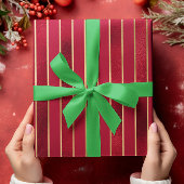 Red Shimmer Satin Strip Weihnachten Geschenkpapier