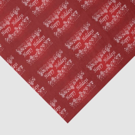 Red Shinry Stars Happy Holiday Tissue Seidenpapier (Ausschnitt)