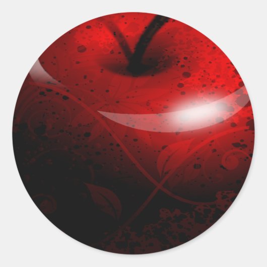 Red Shiny Apple - Verbotenes Obst Runder Aufkleber (Vorderseite)