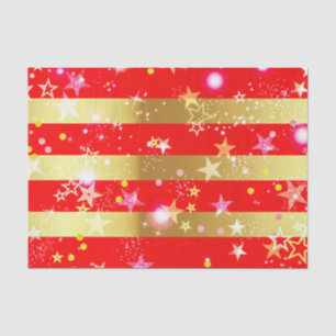 Red Shiny Gold Streifen Confetti und Glitzern Seidenpapier