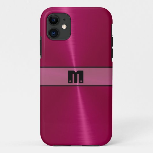 Red Shiny Stainless Steel Metal 7 Case-Mate iPhone Hülle (Rückseite)