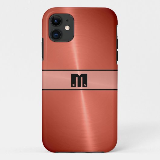 Red Shiny Stainless Steel Metal Case-Mate iPhone Hülle (Rückseite)