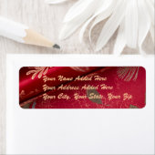 Red Shiny Wrapping Paper Rücksendeadressen-Aufkleb (Insitu)