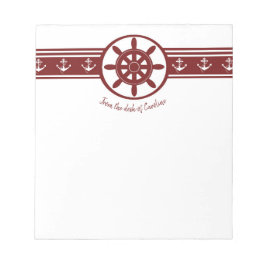 Red Ships Wheels Personalisiert Notepad Notizblock