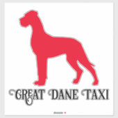 Red Show Stehend Great Dane Silhouette Vinyl Sti Aufkleber (Blatt)