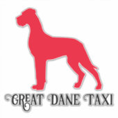 Red Show Stehend Great Dane Silhouette Vinyl Sti Aufkleber (Vorderseite)