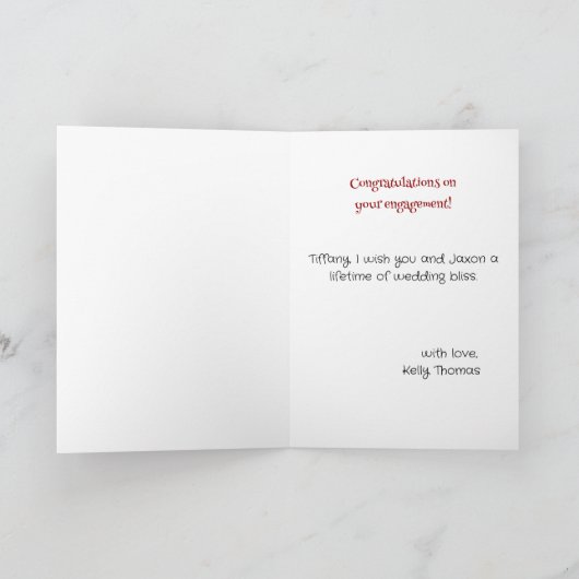 Red Show Verlobung Ring Afroamerikanischer Gruß Karte (Innenseite)