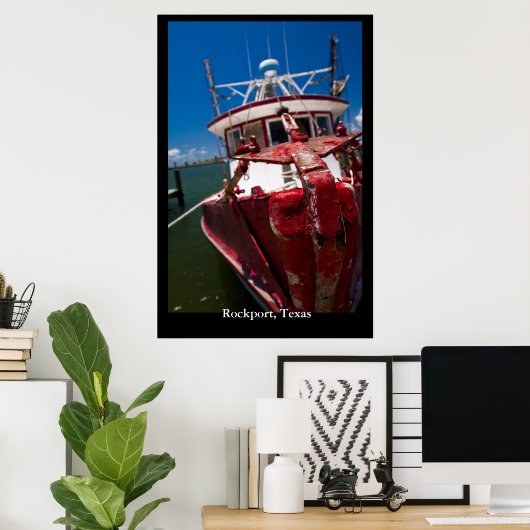 Red Shrimp Boat Poster (Heimbüro)