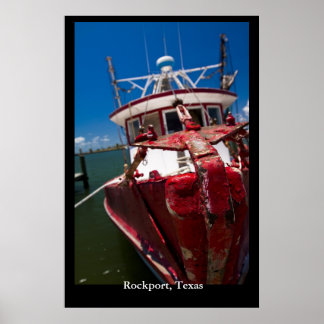 Red Shrimp Boat Poster