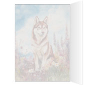 Red Siberian Husky - 5" x 7" Art Card (Innen (Links))