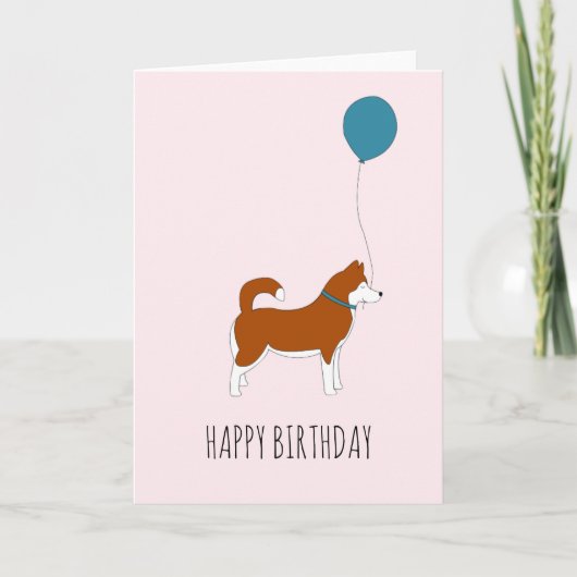 Red Siberian Husky Birthday Card Karte (Vorderseite)