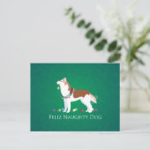 Red Siberian Husky Feliz Naughty Dog Weihnachten (Stehend Vorderseite)