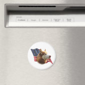 Red Siberian Husky Flag - Magnet (In Situ (Geschirrspüler))