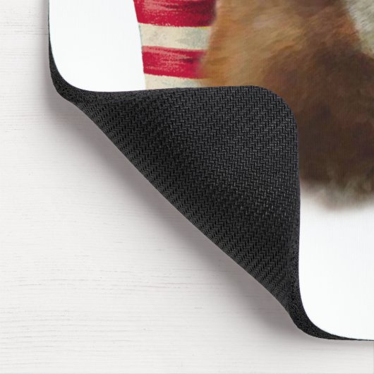 Red Siberian Husky Flag Mousepad (Ecke)