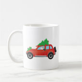 Red Siberian Husky in Christmas Car Kaffeetasse (Links)